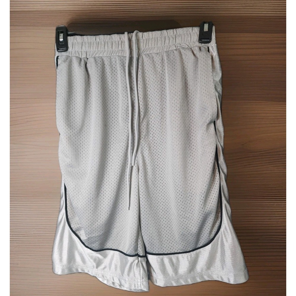 Victorious Mens Mesh Lined Gray Basketball Shorts SZ Small